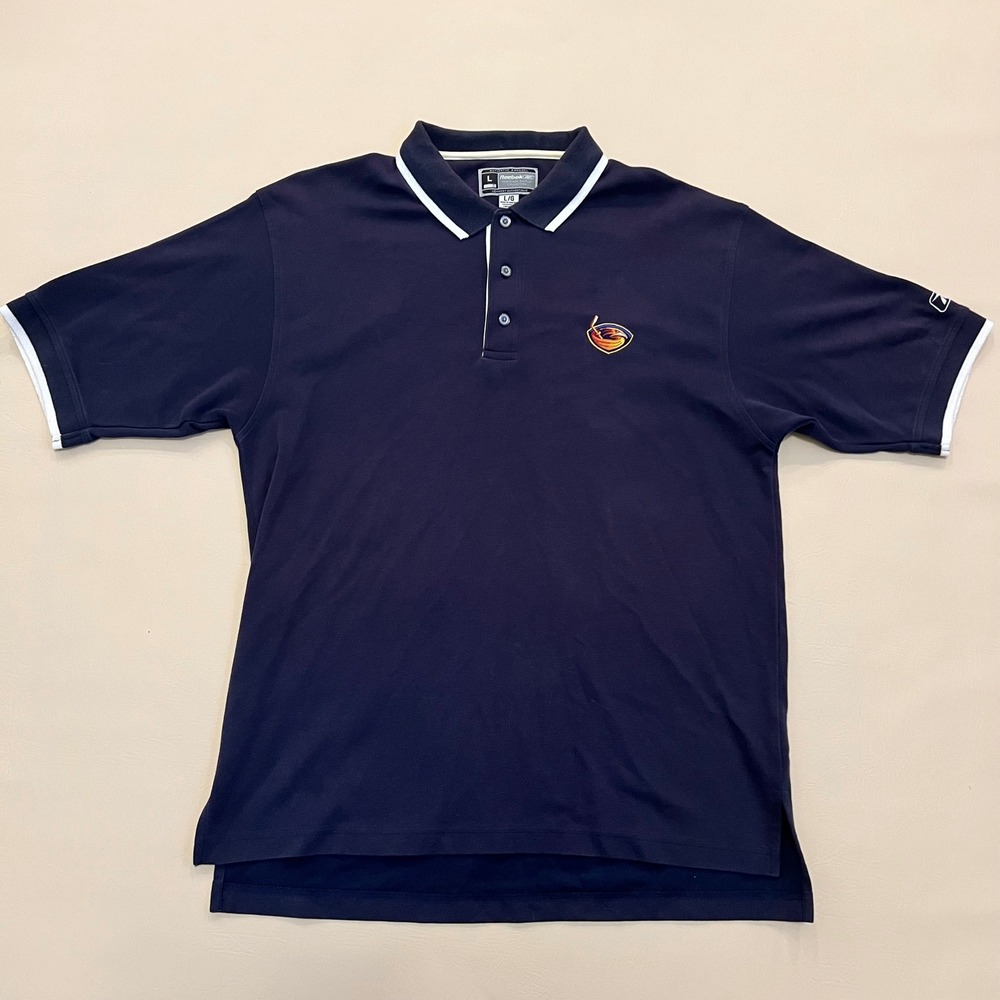 Vintage NHL Atlanta Thrashers Mens Large Polo Hockey Reebok Authentic Apparel